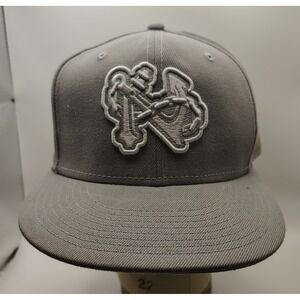 Norfolk Tides MiLB New Era 59FIFTY Gray Fitted Baseball Cap Hat Size 7 3/8